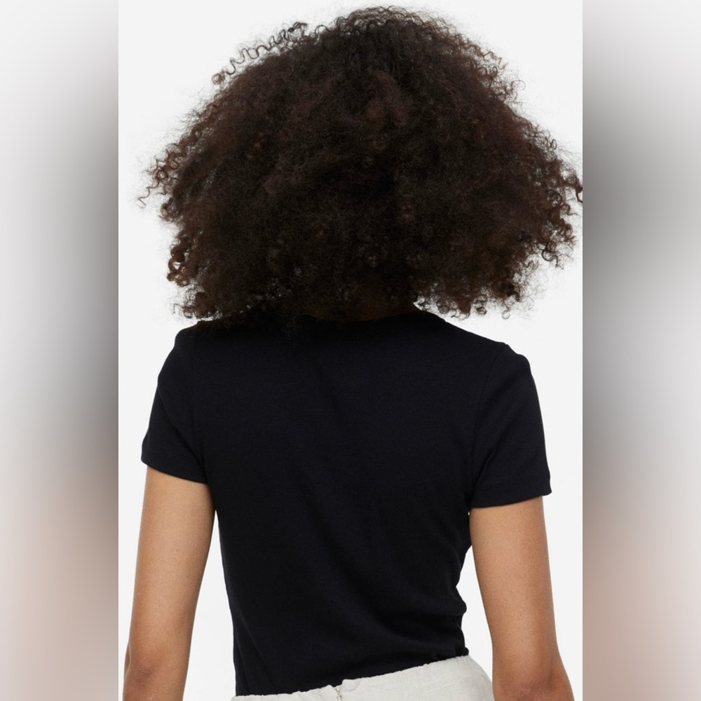 H&M Ribbed Modal-Blend T-shirt - Picture 2 of 5